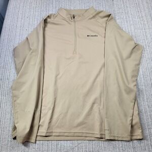 Columbia Pullover Mens XL Beige Omni-Wick Quarter Zip Long Sleeve Hiking Shirt